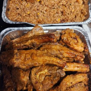 Pork Ribs platter and Rice