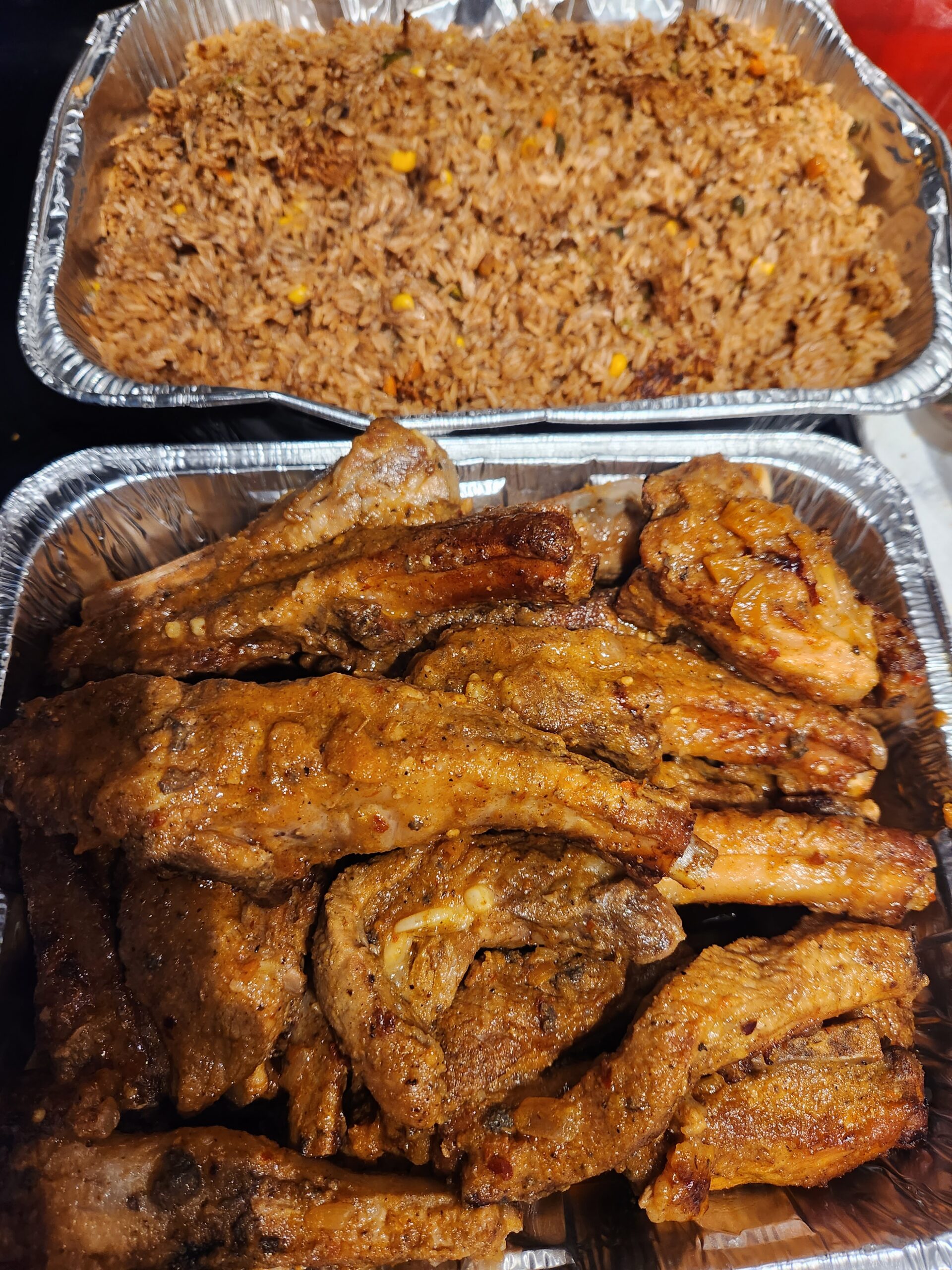 Pork Ribs platter and Rice