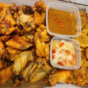 chicken wings and plantain
