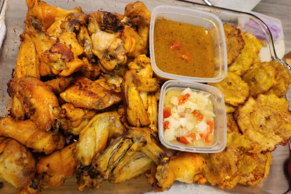 chicken wings and plantain